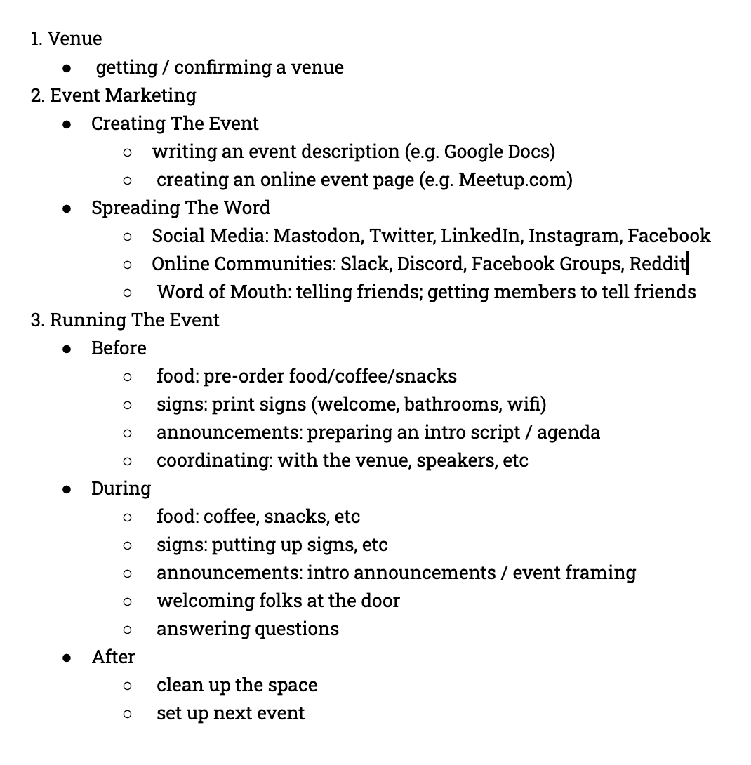 Google Doc to-do list - a simple bulleted list without assignments.